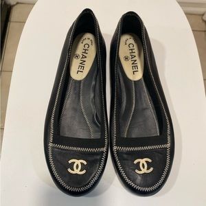 Chanel black flats